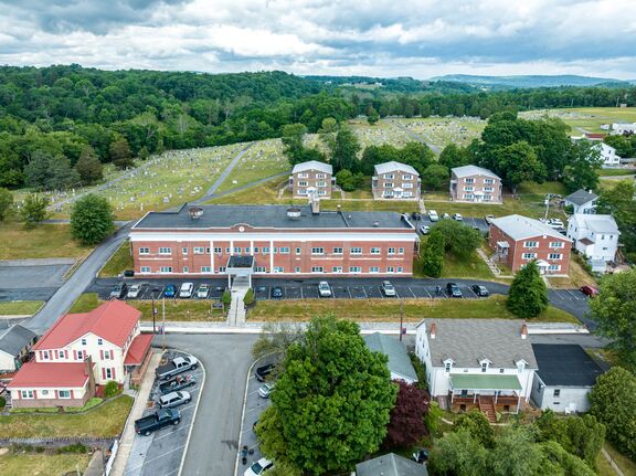 Schoolhouse apartments aerial 2